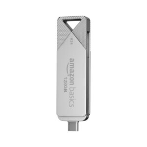 128GB USB 3.0 Flash Drive | 80+ Mbps Read Speed | Dual Interface Type-C & USB | High-Speed Data Transfer (Metal)